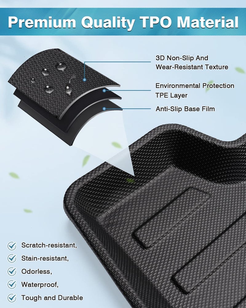 Mixsuper All Weather Cargo Liner - Custom Fit Trunk Mat Compatible with Ford Fusion (2013-2020), Platinum (2017-2018), Sport (2017-2020) Black - Image 4